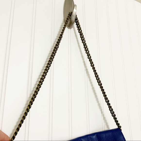 J. Crew Turquoise Leather Chain Link Shoulder Bag - Picture 3 of 7